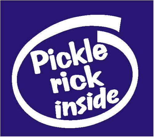 SCOOBY DESIGNS Pickle Rick Inside Auto-Fenster-Aufkleber für Lieferwagen, Arbeit, Morty Stoßstange