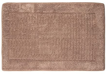 PANA® Viskoelastische Frottee Badematte (50 x 80 cm) • Hochflor Badvorleger mit viskoelastischem Memoryschaum • rutschfest und saugstark • Waschbarer Duschvorleger • Farbe: Taupe