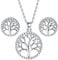 Lydreewam Lebensbaum Schmuckset Silber 925 Damen Ohrringe Kette Set mit Geschenkbox für Weihnachten Geburtstag Muttertag, Halskette verstellbar 40 + 5cm