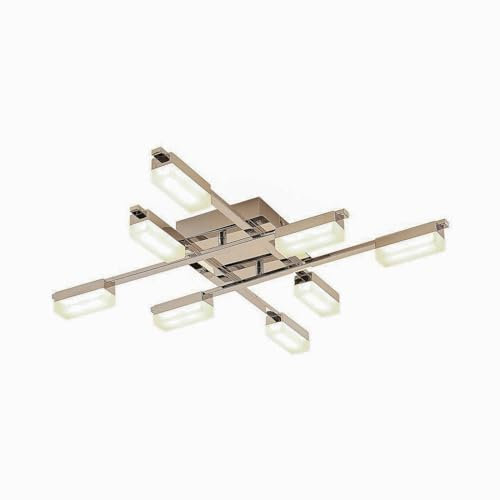 Lindby LED Deckenleuchte Mally (Modern) in Chrom aus Metall (8 flammig,) - Lampe Deckenlampe Wohnzimmerleuchte