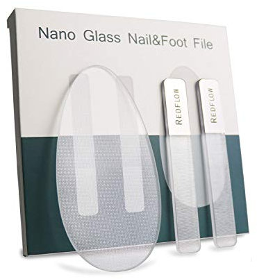 RedFlow Nail Buffer Set Contains 2 Nano Glass Nail Files and 1 Nano Glass Foot File,Professional Manicure Set,Nail Files for Natural Nails Removing Calluses,Dead Skin,Dry and Cracked
