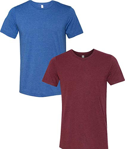 Bella Canvas Men's 3413c, True Royal Triblend-cardinal Triblend, XL
