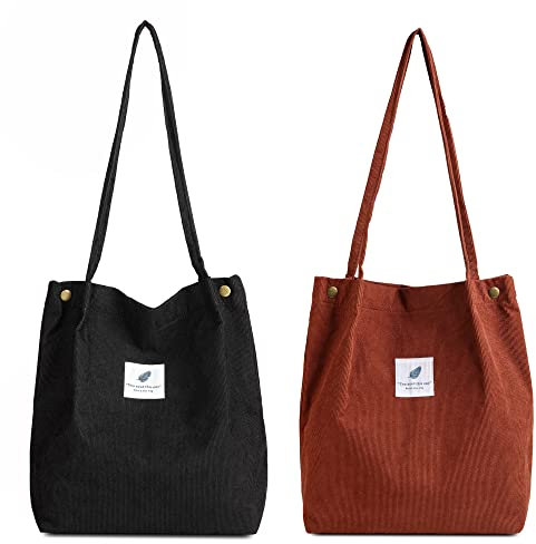Makukke Umhängetasche Damen - 2pk Cord Shopper Damen,alltag,büro,Schulausflug,Einkauf