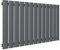SONNI radiatore termoarreto a parete 630 x 1004 x 48 mm, termosifone a soggiorno potenza 683 W, radiatore orizzontale strato singolo da bagno, connessioni centrali G 1/2 - Antraciate
