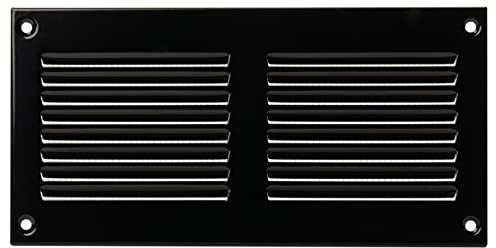 200x100mm Noir Métal Grille de Ventilation - Grille D'aération avec Moustiquaire