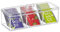 Relaxdays Scatola Porta tè e Tisane, per Bustine, Organizer con Coperchio, Proteggi Aroma, HLP 9x23x9,5 cm, Trasparente, 1 pz