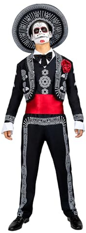 Funidelia Mariachi Kostüm für Herren mit Hut, Dia de los Muertos Catrina Outfit für Erwachsene, Halloween- und Karnevalskostüme
