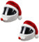 Ailovone Motorrad Helm Abdeckung Weihnachtsmütze Weihnachten Motorradhelm Weihnachtsmann Plüsch Helm Schutzhülle Personalisierte Vollhelme Cover Weihnachtsschmuck (2pcs)