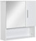 kleankin Armario de Baño con Espejo Mueble Colgante de Aseo con 2 Puertas y 2 Estantes Ajustables Interiores 54x15,2x55,3 cm Blanco