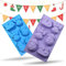 SUNCHE Moldes De Silicona Navideños, Moldes de Jabón de Navidad, Moldes De Pasteles, 6 Cavidades Moldes De Silicona Para Hornear, Muñeco de Nieve Reno Trineo, Para Chocolate Bizcochos, 2 Piezas (B)