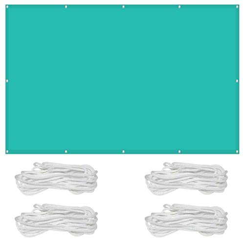 AMZHU Sonnenschutz Segel 1.7x2.6M Windschutz Rechteck Balkon Outdoor Pergola PES Polyester 98% UV-Block Reißfestem mit Edelstahl Zubehör, Himmelblau, 22621
