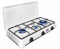 CFParker Fornello a Gas Metano 3 Fuochi con Bruciatore doppia Corona da 3.5 Kw con Valvola di Sicurezza - 5328GPSm/C