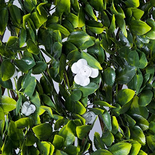 Mayflower Artificial Laurel Leaf Trellis | 2m x 1m Expandable Privacy Screening Hedge for Outdoor Gardens, Balcony, and Terraces | Realistic and UV-Stabilized Decorative Fencing Panel