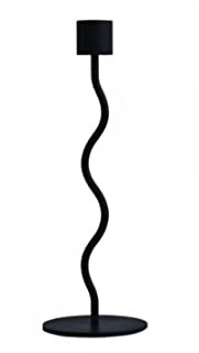 Cooee Design - Kerzenhalter - Curved - Edelstahl - Farbe: schwarz - (ØxH): 8,5 x 23,5 cm