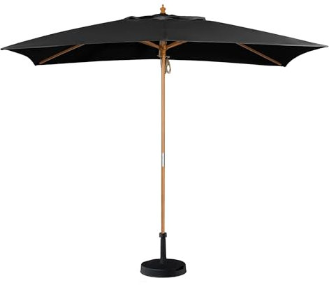 Harbour Lifestyle Kratos 3m x 2m Wooden Parasol in Black