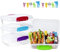 Greentainer Plastic Snack Containers for Kids, 4 Pack Bento Boxs with 2 Compartments Travel Snack Container Sandwiches/Fruits/Candies Food Storage Containers BPA Free Dishwasher Safe-Red