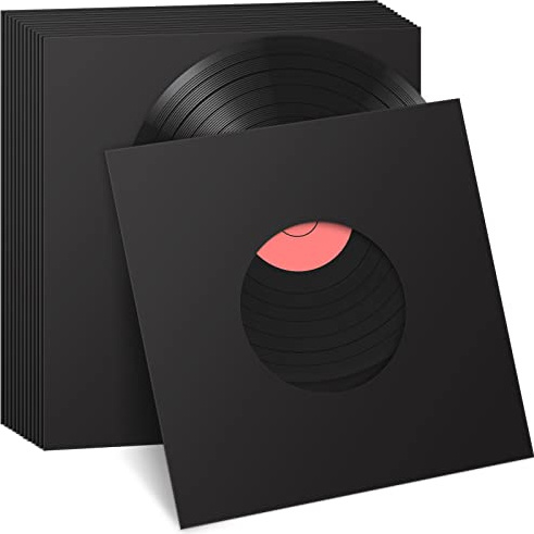 Eaasty 50 custodie per dischi in vinile da 17,8 cm, 45 giri/min, colore: nero