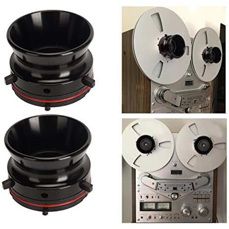 Nab Reel Hub Adapter für 25,4 cm Rolle auf Spule, Band-Recorder, 1 Paar Aluminium Nab Hub Gerät für Revox für Akai für Teac, Universal-Ladegerät (schwarz)