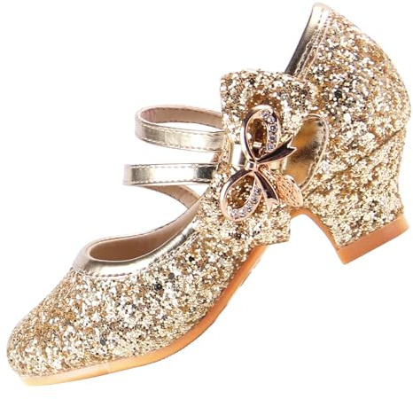 EIGHT KM EKM7018 Mädchen High Heel Kleid Schuhe Mary Jane Prinzessin Hochzeit Pumps Schuhe Glänzend Glitzernd Schuhe für Kinder Kleinkind