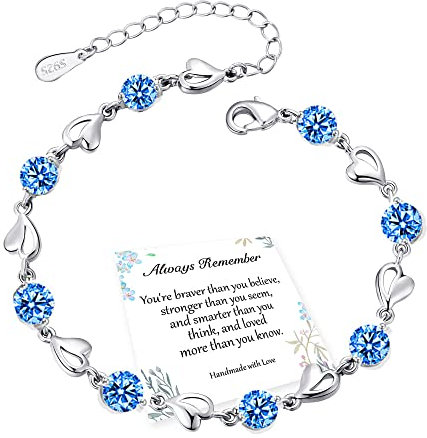 EXGOX Armband Silber Damen Liebes Herz 925 Sterling Silber Liebesherz Glänzender Kristall Diamant Verstellbares Armbänder für Damen und Mädchen