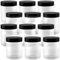 NAMYEUT Lot de 12 Bocal Plastique avec Couvercle, 250 ml, sans BPA, avec couvercle, hermétiques, transparentes, pot a epices, boîtes de rangement plastique pour la cuisine, la maison