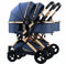 Doppel-Baby-Kinderwagen für Neugeborene und Kleinkinder, Zwillings-Wagen, Abnehmbar, Mit Moskitonetz, Grau, A, Tragbar, Faltbar, 1 Stück, Leicht