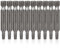 SQ2 Square Head Screwdriver Bits Kit - 10Pcs, 1/4 Inch, Magnetic, Hex Shank, Square Drive, S2 Steel, 50mm