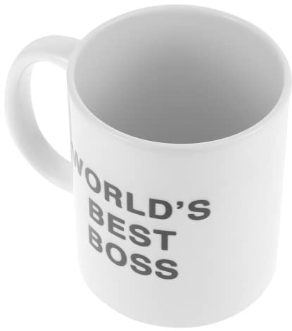 GaRcan Worlds Best Boss Mug Tazza in Ceramica da 350 ml Divertente Tazza da caffè Unica, tè e Latte per i Capi dell'ufficio e i colleghi Bianco (Bianco)