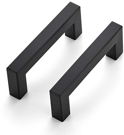 5 Stück Schrankgriffe 76mm Möbelgriffe Schwarz Griffe für Küchenschränke | Rostfreier Edelstahl, Geradliniges Griffprofil, Für Küchenschränke, Schubladen, Kommoden, Türen, Möbelprojekte, Wohnmöbel