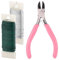 Rybtd Kit de arreglos florales, 3 piezas de suministros para hacer coronas con alambre de pala de 0.7 mm con cortadores de alambre floral, alambre floral para arreglos florales, ramo de flores,