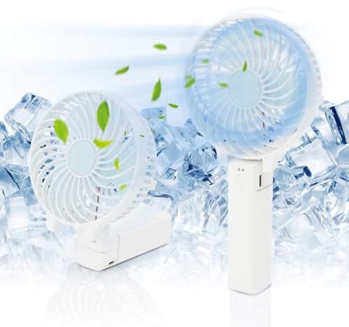 Jsdoin Ventilatore portatile, Ventilatore portatile ricaricabile tramite USB con mini ventilatore da tavolo pieghevole a 3 velocità Ventole silenziose per raffreddamento da tavolo per interni (Bianco)