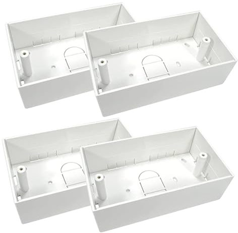 rhinocables Ethernet Back Box for Faceplate, Fits Wall Plate for Ethernet Cable Networking Sockets Surface Mount Box (4 PACK, 45mm)