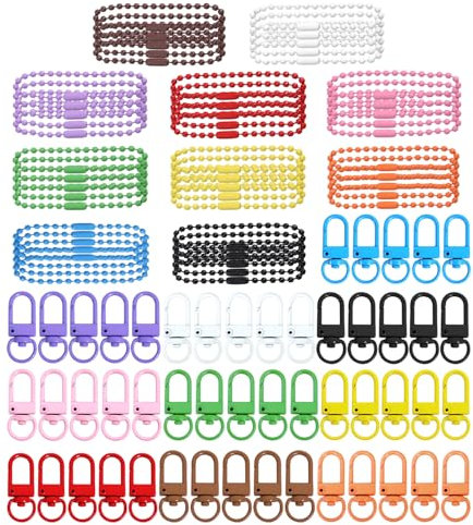 Clip Per Portachiavi Da 50 Pezzi, Catenelle Da 50 Pezzi, Ganci Per Portachiavi, Ganci A Molla Con Anelli, Clip Girevoli Per Cordino