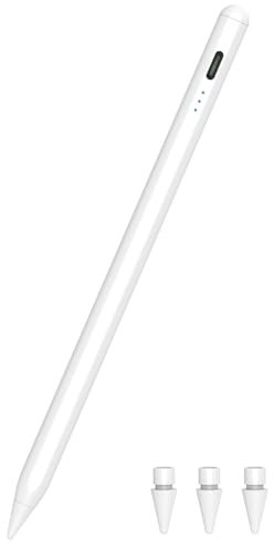 Pencil 2. Generation für iPad 2018-2023, 10 Mins Schnellladung Stylus Stift für iPad 9. & 10. Generation Hochpräzise, Neigung& Palm Rejection Stift für iPad/Pro/iPad Air/Mini (Weiß)