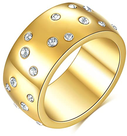 RobertDTesta Gothic 10Mm Gypsophila Intarsien Zirkon Ring Sternenhimmel Version Für Freundin Valentinstag Geschenk Männer Und Frauen Hochzeitsschmuck
