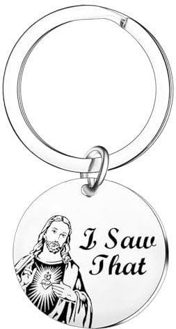 Nfyxcaz Funny Jesus Keychain I Saw That Jesus Keyring Christmas Easter Gifts Religious Baptism Gifts Jesus Gifts Christian Gifts For Christian