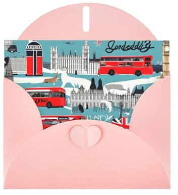 CHUNMINW I Like London-Partyeinladungskarte mit Umschlag, 12,7 x 17,8 cm, 1 Karte, modische Geburtstagskarte