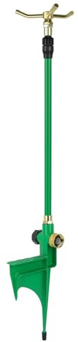 RESTMO 3-Arm Sprinkler with Adjustable Telescoping Base, 360 Degree Rotation High-Rise Lawn Sprinkler for Large Area Coverage, Gardening Watering System Sprinklers, Lawn Irrigation System
