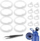 Nuyoach 17 Pcs Water Bottle Lid Gasket Replacement for Takeya Actives 18oz 22oz 24oz 32oz 40oz,Leak-Proof Rubber Seal Ring Gaskets O Ring Replacement Parts for Spout Lid (Not for Takeya Originals)