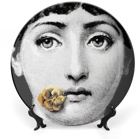ROTOOY Lina Cavalieri - Piatto decorativo Fornaset, piatto decorativo da parete, misterioso piatto da appendere alla parete, con staffa e gancio speciale a molla, 17,8 cm, S (4)
