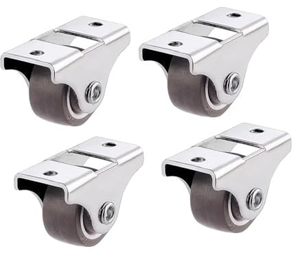4Pcs Heavy Duty Castor Wheels and Screws, 50mm up to 60KG Smooth Rolling Rubber Wheels for Sofas, Cabinets and Appliances,No Floor Marks Silent Caster for Furniture