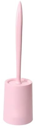 Portaescobillas Cepillo de baño de plástico rosa con tapa, mango de cepillo extraíble, cepillo de baño, soporte de suelo, mango largo, cepillo de baño colgante Portaescobillas para Inodoro