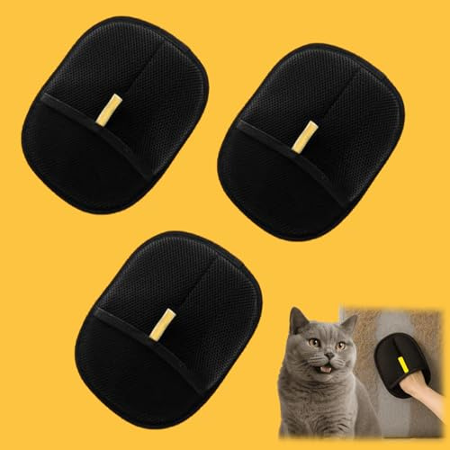 Tierhaarentferner für Hunde, Fellhandschuhe Fingerlos Katze, Katzen Handschuhe Fellpflege Für Glattes und Gesundes Fell (3 Pcs)