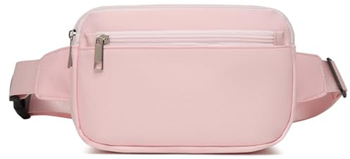 Marsupi per donne, uomini, donne e signore, marsupio impermeabile alla moda, multitasche, borsa a tracolla leggera per viaggi, sport e corsa (Rosa)