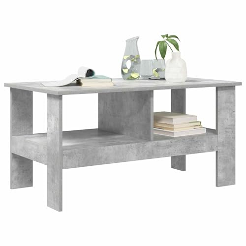 vidaXL Couchtisch Beton Grau 90 x 50 x 45 cm Holzwerkstoff, Stylischer Couchtisch, Rechteckig, Funktionale Notwendigkeit für den Wohnraum, Perfekter Akzent für Moderne Einrichtung