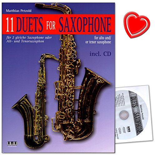 11 Duets For Saxophone von Matthias Petzold - von Jazz bis Calypso, von Blues bis zum französischen Musette-Walzer -Notenheft mit CD und Notenklammer - 610379-9783899220957