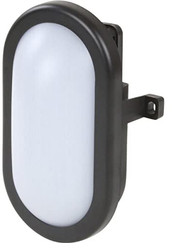 Luceco Eco Mini Luz LED Exterior de Mamparo, Iluminación Exterior Decorativa, Ovalada, Blanca, IP54, 5,5W, 450lm, 4000K, EBE5O40W