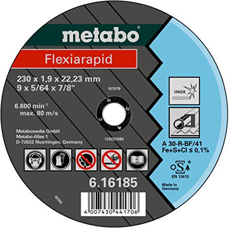Metabo Flexiarapid 230x1,9x22,23 Inox, Trennscheibe, gerade Ausführung 25 Stk