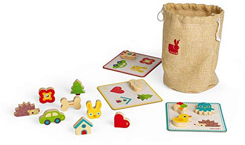 Janod - Memory Touch Recognition Game - Educational Family Game - For children from the Age of 3, J05318, Einheitsgröße, Merhfarbig