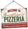 Customised Pizzeria - Personalised Pizza Sign – Medium Twine | Printed Metal Wall Sign Plaque